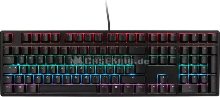 Ducky One RGB PBT schwarz, LEDs RGB, MX RGB RED, USB, DE