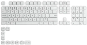 Glorious GPBT Keycaps, Kunststoff (PBT), Arctic White, weiß, 114 Tasten (104+10), ANSI-US