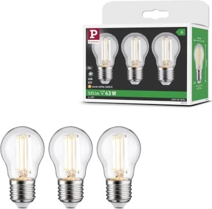 Paulmann Eco-Line Filament LED Tropfen E27 2.5W/830 klar, 3 Stück