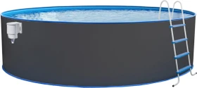 Steinbach Nuovo Stahlwandpool Set rund 350x120cm grau