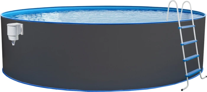 Steinbach Nuovo Stahlwandpool Set rund 350x120cm grau