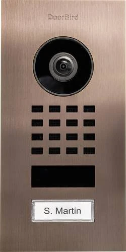 DoorBird D1101V IP Video-Türsprechanlage, Bronze V2A, gebürstet, Unterputz