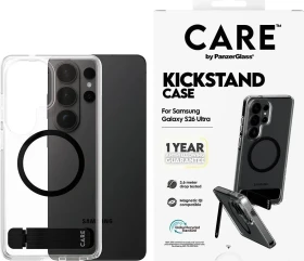PanzerGlass Care Urban Explorer Case transparent mit Kickstand & Qi schwarz für Samsung Galaxy S26 Ultra