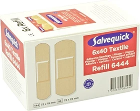 Cederroth Salvequick 40 Textile REF 6444 Pflasterstrips Nachfüllpack 2 Größen, 240 Stück (6x 40 Stück)