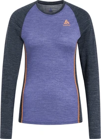 Odlo Natural Performance Wool 130 Base Layer Funktionsshirt langarm folkstone grey/india ink melange (Damen)