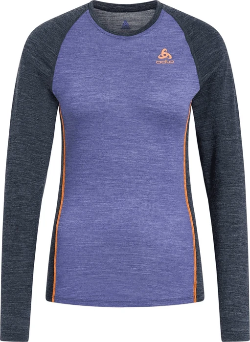 Odlo Natural Performance Wool 130 Base Layer Funktionsshirt langarm folkstone grey/india ink melange (Damen)