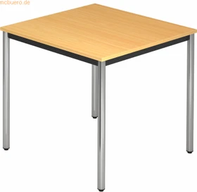 Hammerbacher Meeting D-Serie DR08/6/C Konferenztisch 80x80cm Buche/chrom