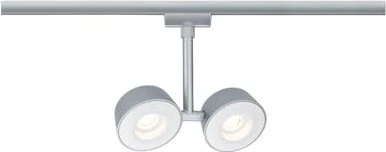 Paulmann URail Double Pellet Schienensystem LED Spot 4W 2-flammig chrom matt, 1 Stück