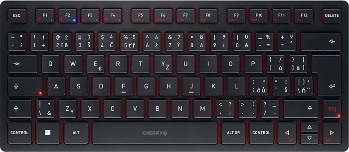 Cherry KW 9200 Mini schwarz, USB/Bluetooth, CZ/SK