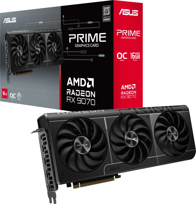 ASUS Prime Radeon RX 9070 OC, PRIME-RX9070-O16G, 16GB GDDR6, HDMI, 3x DP