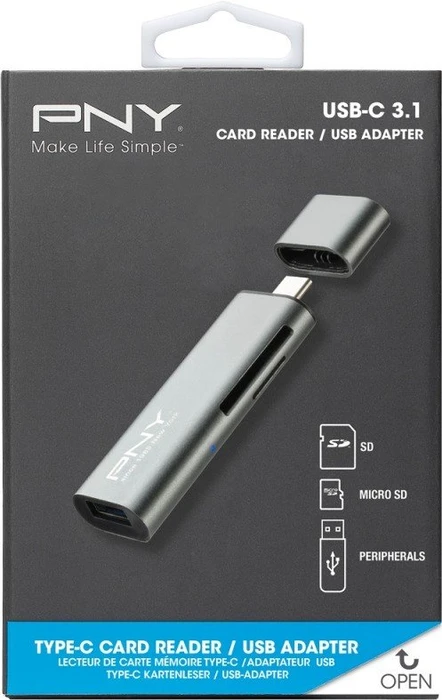 PNY Dual-Slot-Cardreader, USB-C 3.0 [Buchse]