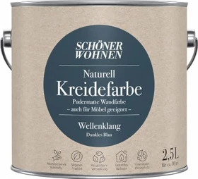Schöner Wohnen Naturell Kreidefarbe innen wellenklang dunkles blau, 2.5l