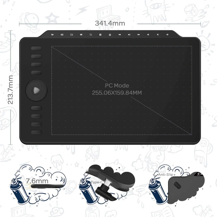 Gaomon Pen Tablet M1220, schwarz