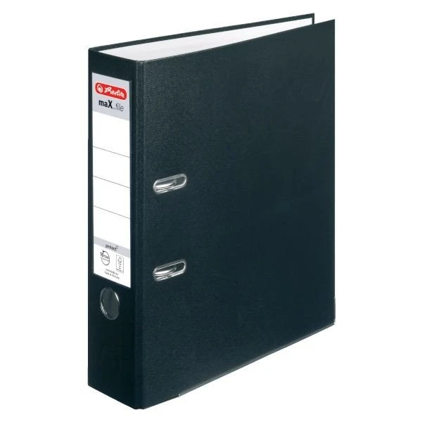 Herlitz maX.file protect Ordner 2-Ring, 80mm, A4, schwarz