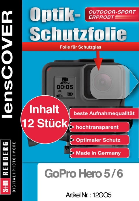 S&M Rehberg Lens-Cover Optik-Schutzfolie für GoPro Hero 5/6