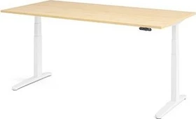 Hammerbacher Ergonomic Aktiv XBHM2E elektrisch höhenverstellbarer Sitz-Steh-Schreibtisch 200x100cm Ahorn/weiß