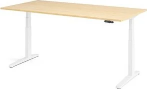 Hammerbacher Ergonomic Aktiv XBHM2E elektrisch höhenverstellbarer Sitz-Steh-Schreibtisch 200x100cm Ahorn/weiß
