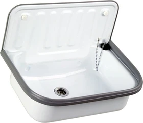 Quantex Ausgussbecken Stahl emailliert 51x37x33cm weiß