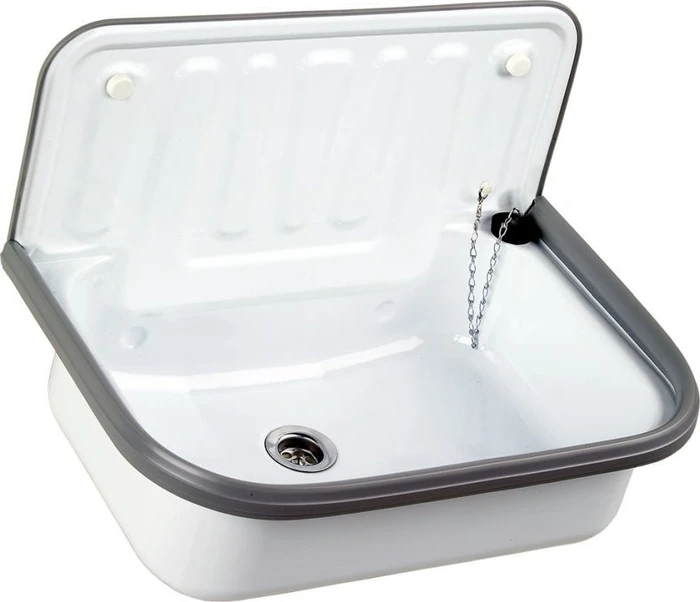 Quantex Ausgussbecken Stahl emailliert 51x37x33cm weiß