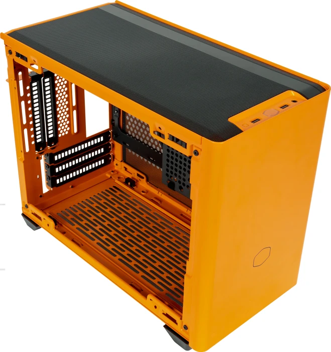 Cooler Master MasterBox NR200P Color Edition Sunset Orange, Glasfenster, Mini-ITX
