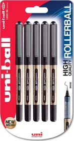 Uni-Ball Eye Broad UB-150-10 Tintenroller (Mine) schwarz/gold, 5er-Pack, Blister