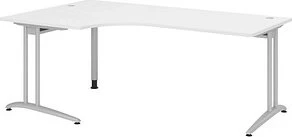 Hammerbacher Ergonomic B-Serie BS82/W Eckschreibtisch 200x120cm weiß/silber