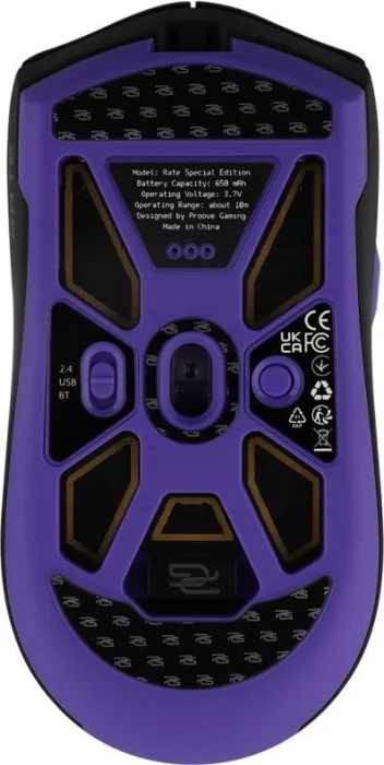 Proove Rate Special Edition Wireless Gaming Mouse, schwarz/violett, USB/Bluetooth