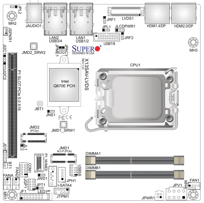 Supermicro X13SAV-LVDS, bulk (Intel 1700)