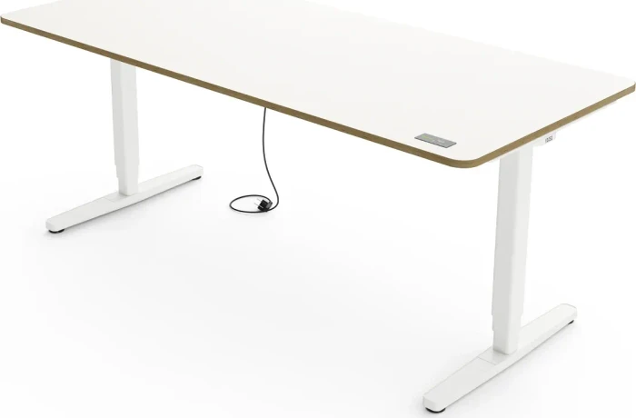 Yaasa Desk Pro elektrisch höhenverstellbarer Sitz-Steh-Schreibtisch 180x80cm weiß/weiß