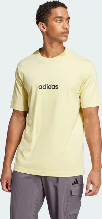 adidas Essentials Linear Single Jersey T-Shirt kurzarm powder yellow/black (Herren)