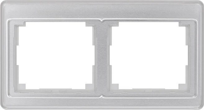 Jung Serie SL Acrylglas Rahmen 2-fach waagrecht, silber