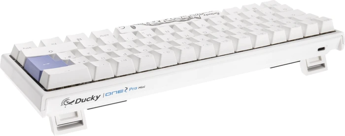 Ducky One 2 Pro Mini, PBT, weiß, LEDs RGB, MX RGB BLACK, USB, DE