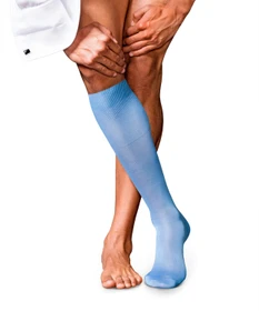 Falke No. 9 Pure Fil d'Écosse Socken bleue (Herren)