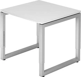 Hammerbacher Ergonomic Plus R-Serie RS08/W/S Schreibtisch 80x80cm weiß/silber