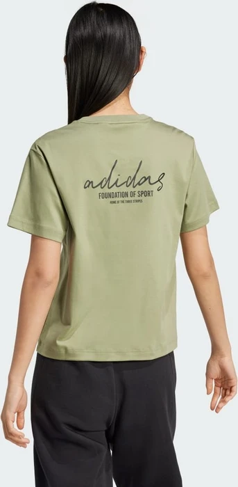 adidas Signature Graphic Print T-Shirt kurzarm tent green (Damen)