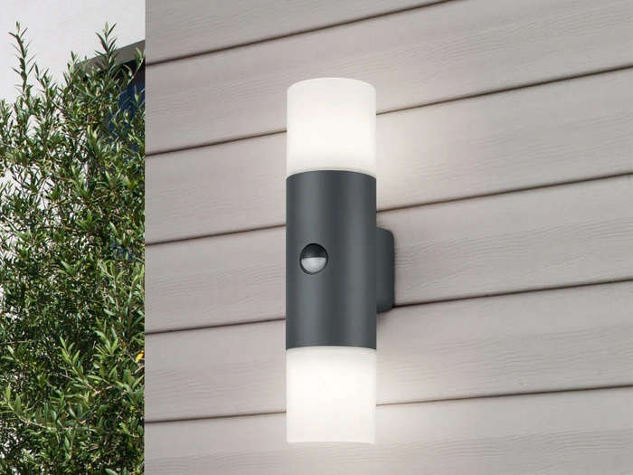 Trio Hoosic Sensor Wandleuchte 2-flammig anthrazit