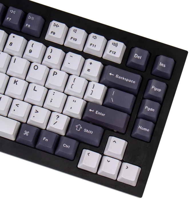 Keychron Q1/Q2/K2 OEM Dye-Sub Keycap-Set Bluish Black White, Kunststoff (PBT), Bluish Black White, schwarz/blau/weiß, 97 Tasten (83+14), ANSI-US