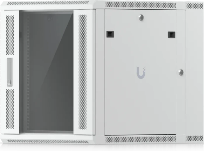 Ubiquiti 12U Rack Cabinet, 19" Wandgehäuse 12HE, Glastür, weiß, 720mm tief