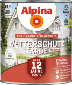 Alpina Farben Wetterschutzfarbe deckend außen weiß, 2.5l