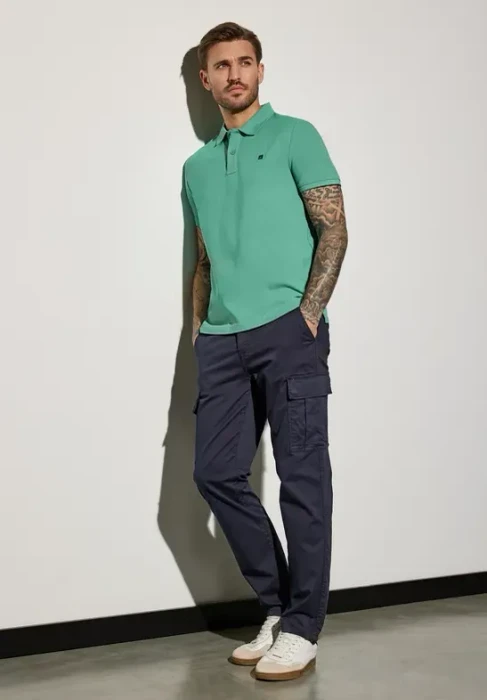 Street One Piquée mit Logo Poloshirt kurzarm mint green (Herren)