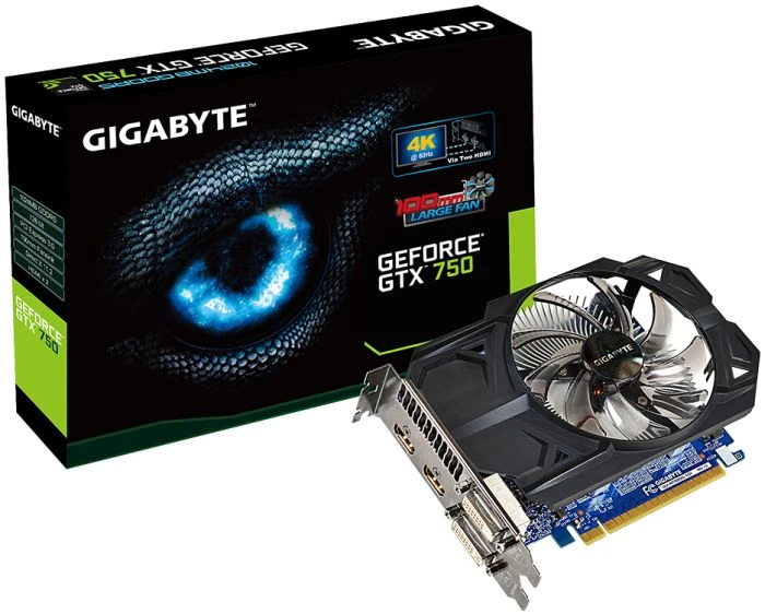 GIGABYTE GeForce GTX 750 OC, 1GB GDDR5, 2x DVI, 2x HDMI