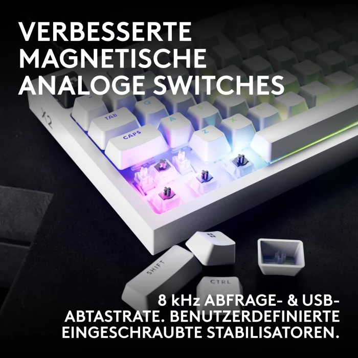 Logitech G PRO X2 TKL Rapid, weiß, KS-20 Magnetic Analog, USB, EN