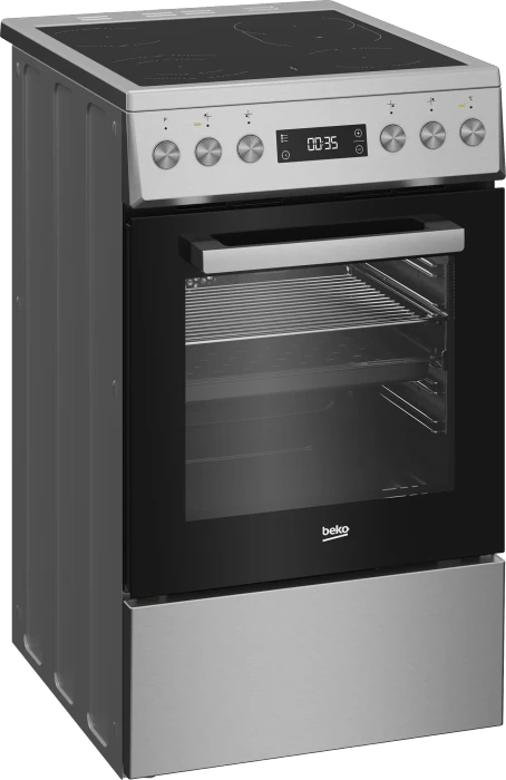 Beko FSM57320DXT Elektroherd mit Glaskeramik-Kochfeld