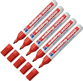 edding 3000 Permanentmarker rot, 5er-Pack