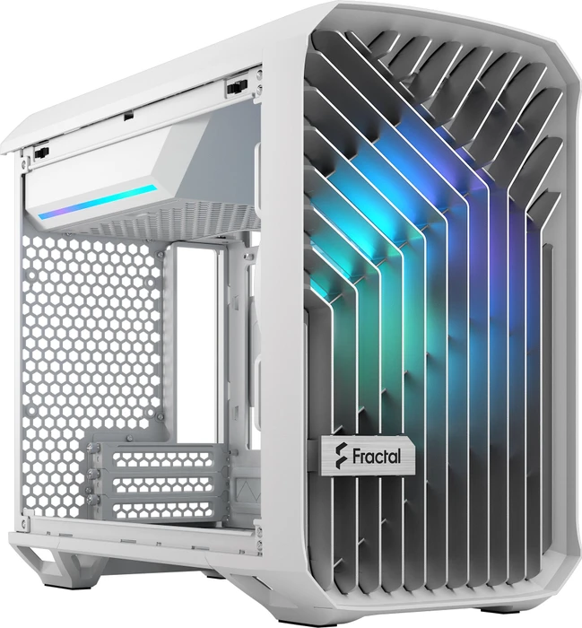 Fractal Design Torrent Nano White RGB TG Clear Tint, Glasfenster, Mini-ITX