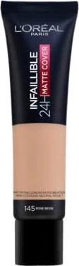 L'Oréal Infaillible 32H Matte Cover Foundation 145 warm undertone LSF25, 30ml