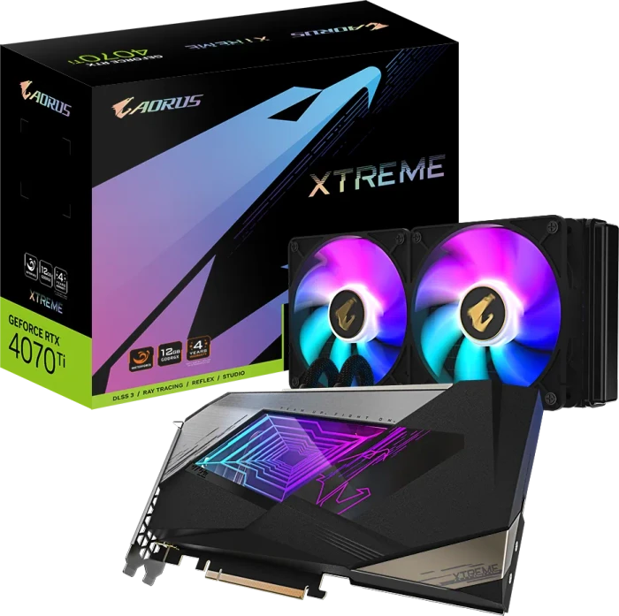 GIGABYTE AORUS GeForce RTX 4070 Ti Xtreme Waterforce 12G, 12GB GDDR6X, HDMI, 3x DP
