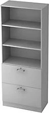 Hammerbacher HR-Schrank 5OH V7300, Chromgriff, grau/grau, Aufbewahrungskombination