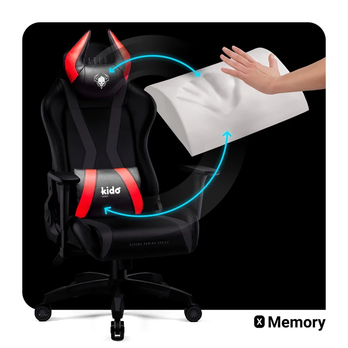 Diablo Chairs X-Horn 2.0 Kido Kinder-Gamingstuhl, schwarz/rot