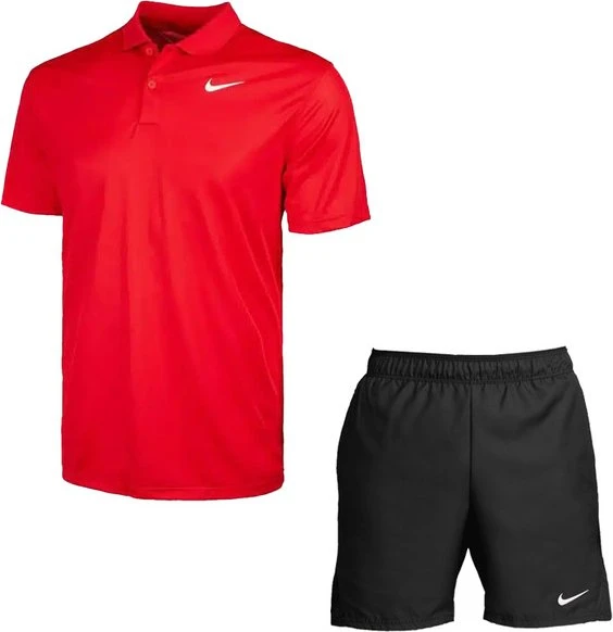 Nike Court Dri-FIT Tennis Funktionsshirt kurzarm university red/white (Herren)